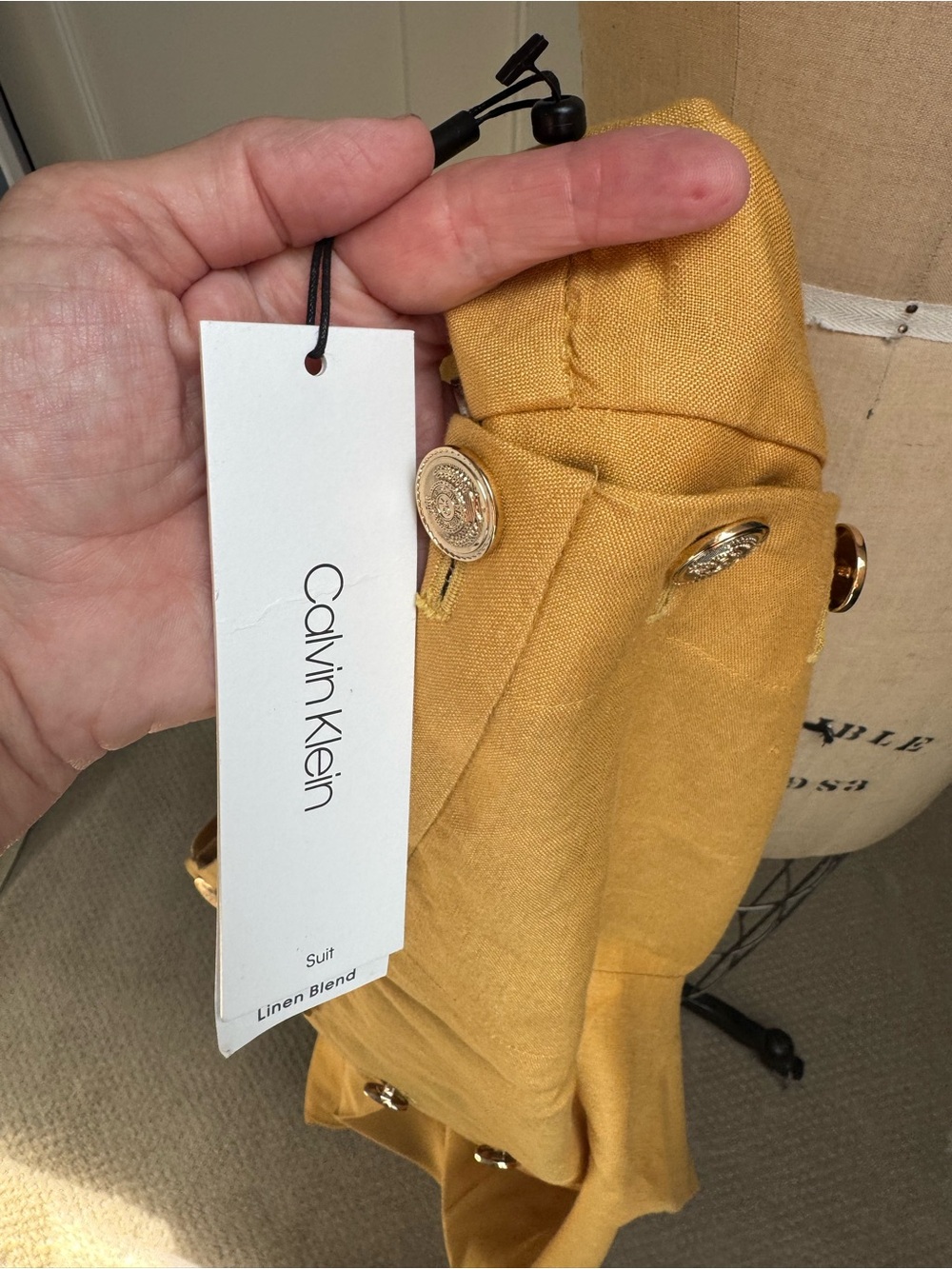 Calvin Klein Mustard Yellow Linen Blend pants